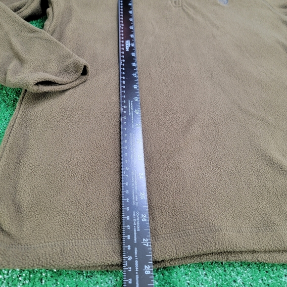 Chaps 1/4 Zip Long  Fleece Pullover Men's Sweatshirt Size Medium Brown Blue New - Picture 6 of 9